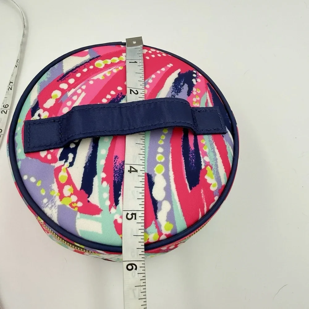 Lilly Pulitzer Pouch Drawstring & Zipper Makeup Bag Dragonfruit Oh My Guava 2 pc